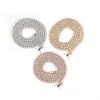 3mm iced out moissanite tennis chain with White gold and Rose gold Plated