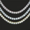 3mm iced out moissanite tennis chain with 14K gold finish