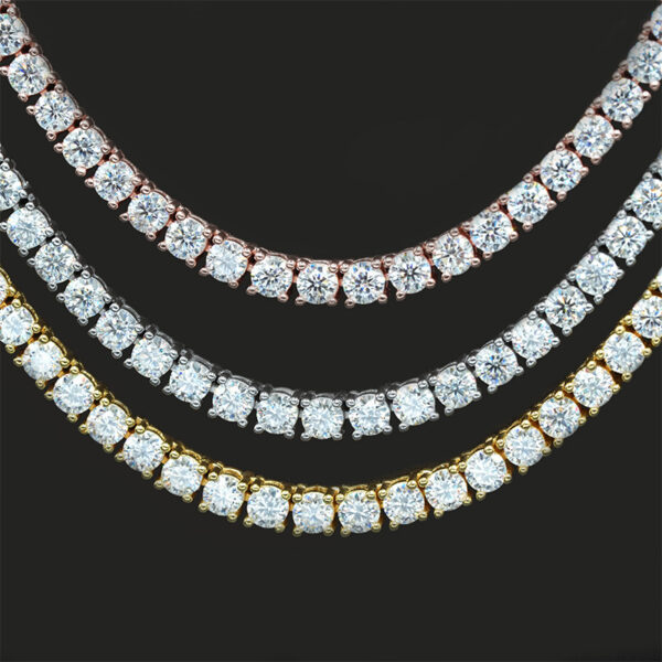 3mm Tennis Chain in Silver Moissanite - Image 2