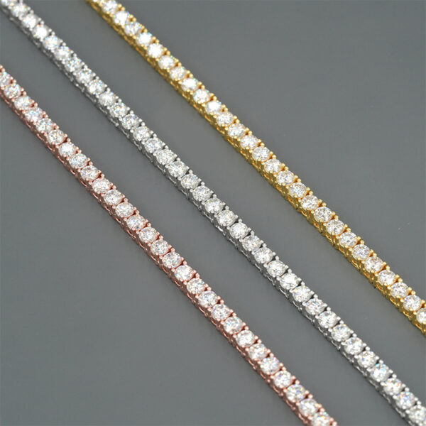 3mm Tennis Chain in Silver Moissanite - Image 4