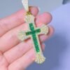 Emerald Cross Pendant - Image 2