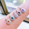 Colored Gemstone Pendant Necklace - Image 2