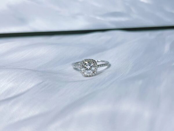 Micro Pave Square Moissanite Engagement Ring - Image 2