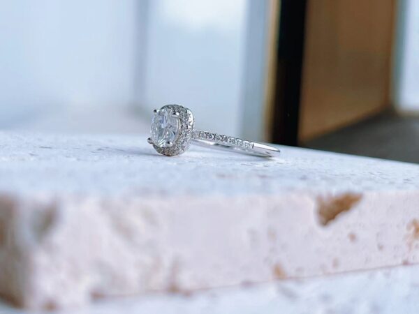 Micro Pave Square Moissanite Engagement Ring - Image 3