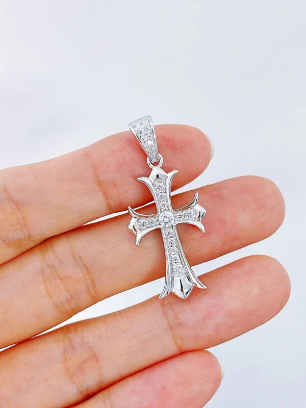 Sterling Silver Gothic Cross Pendant - Image 2