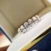 925 silver oval moissanite eternity band, elegant VVS moissanite ring jewelry photo
