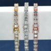 Close-up detail of VVS moissanite stones on 4mm tennis chain