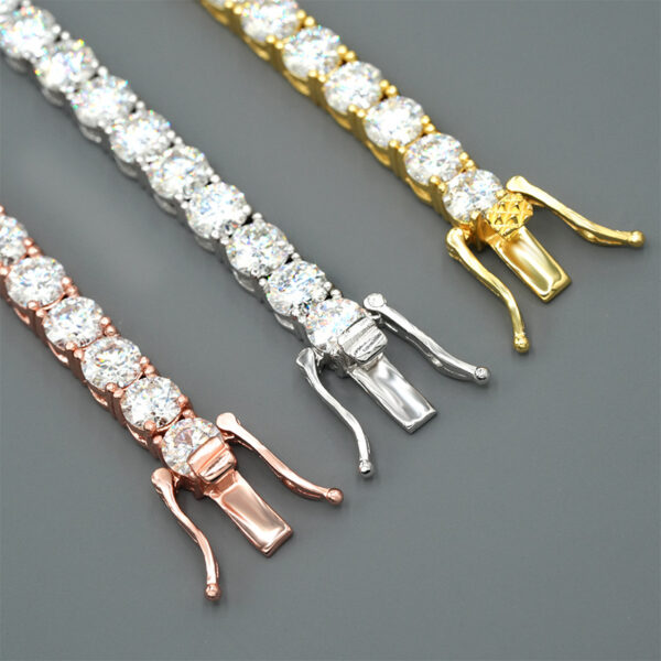 5mm Tennis Chain in Silver Moissanite Necklace - Image 2