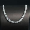 8mm iced out Cuban link chain in 14K gold with VVS moissanite
