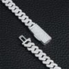 Close up to 8mm moissanite Cuban chain with iced out finish