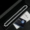 Heart link tennis bracelet with GRA certified stones