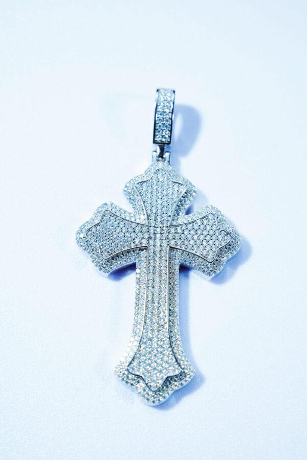 Custom Full-Pavé Cross Pendant