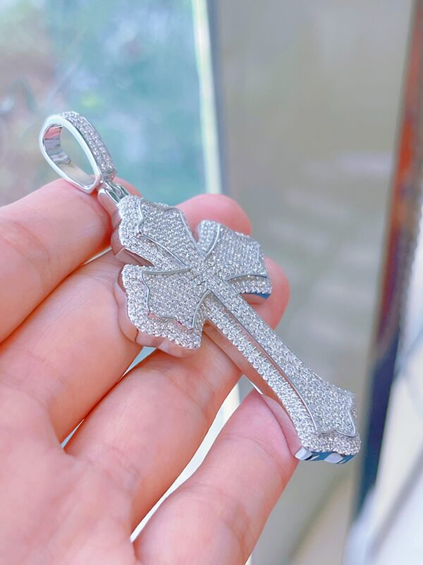 Custom Full-Pavé Cross Pendant - Image 2