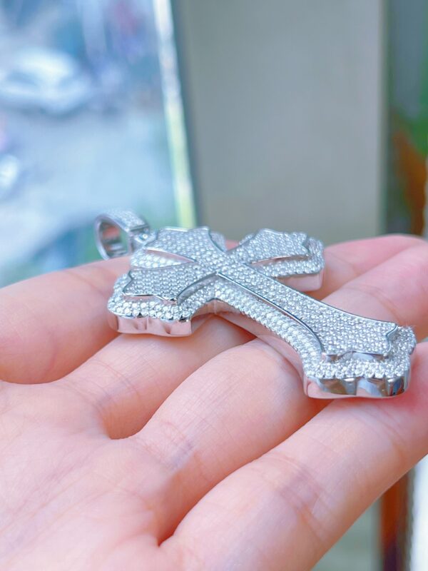 Custom Full-Pavé Cross Pendant - Image 4