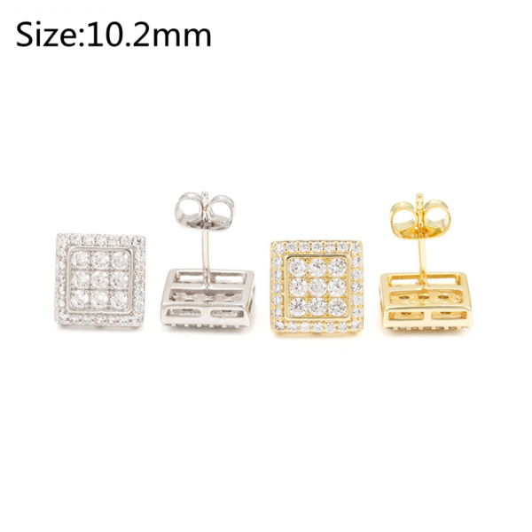 Classic Moissanite Square Stud Earrings - Image 4