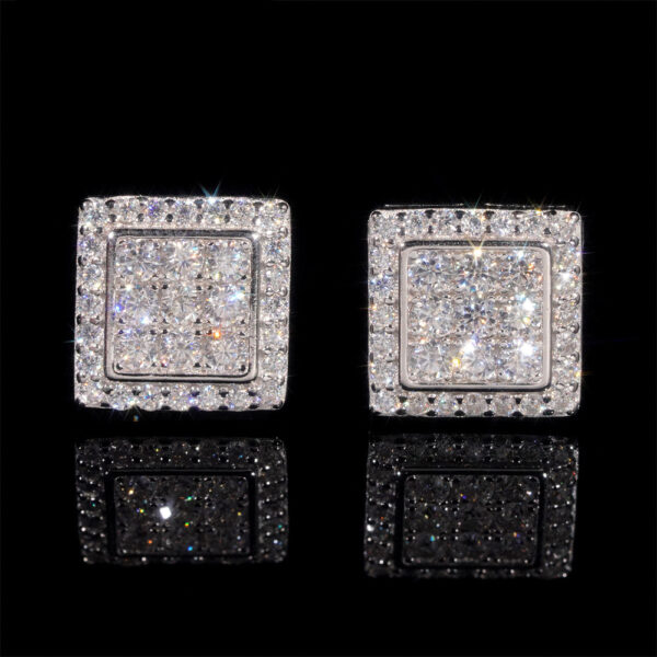 Classic Moissanite Square Stud Earrings