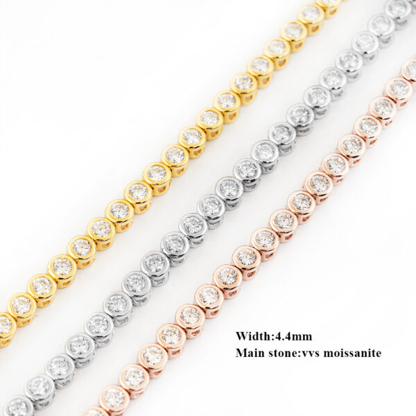 4mm Tennis Chain Silver Moissanite - Image 2