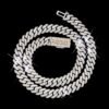 Custom Clasp 16MM Moissanite Cuban Link Chain in sterling silver with rose gold plating, FATBOY custom clasp iced out, displayed on black background