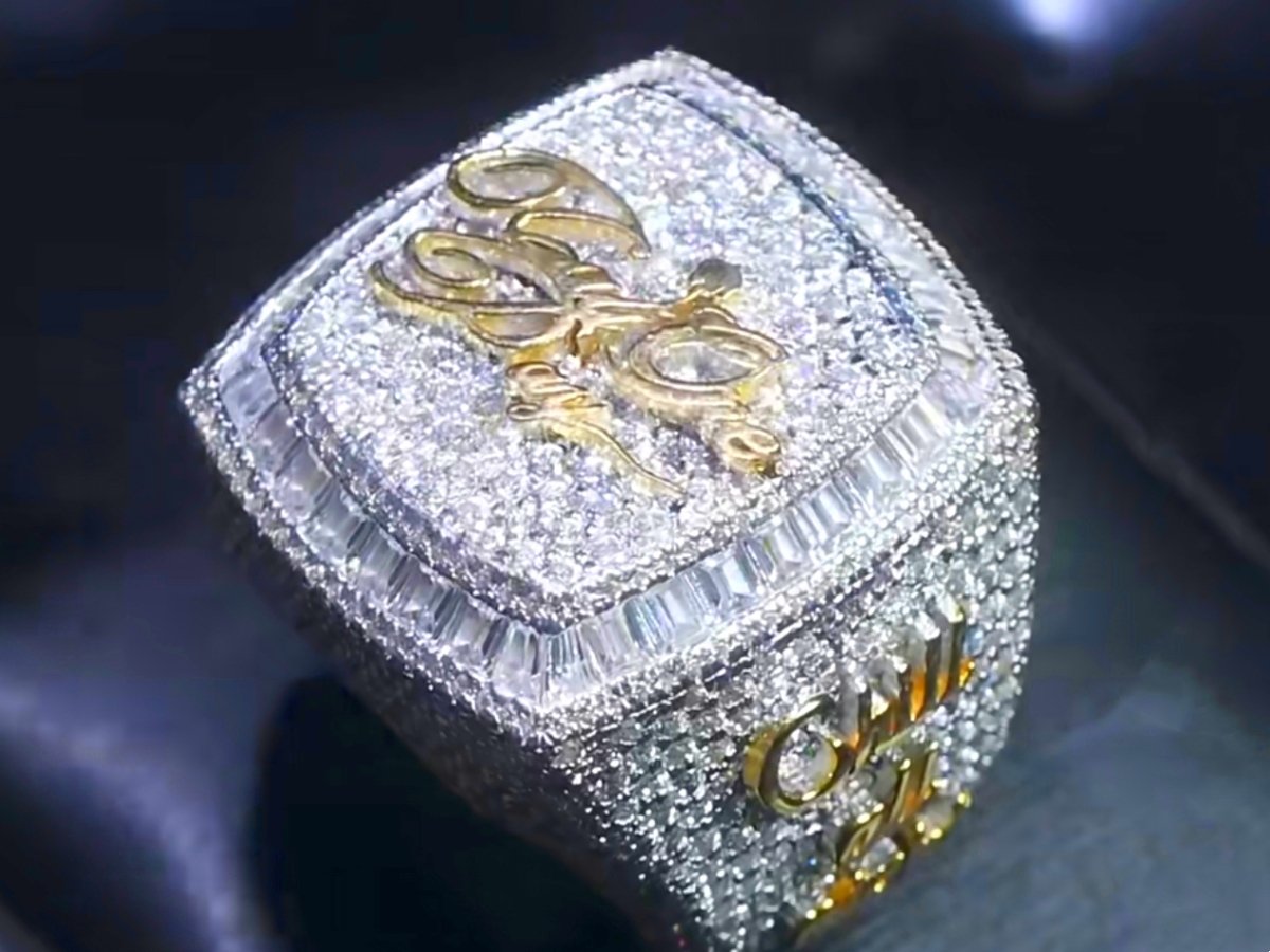 custom Championship ring in white gold and gold