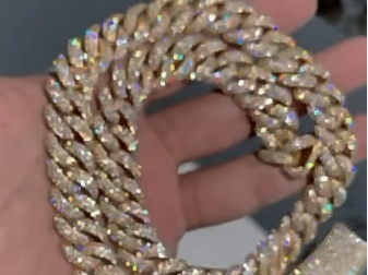 fully iced chain Cuban link chain for men