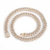 Gold 10mm Miami Cuban chain coiled on white background