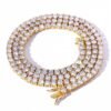 affordable tennis necklace 4mm brass CZ on white background