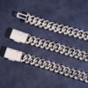 Backside of Flat Cuban chain showing even polishing and seamless welding for premium craftsmanship