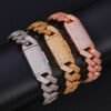 close-up of clasp on 15mm iced cuban chain showing stone setting and secure lock