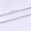 Close-up back view detail of 316L stainless steel tennis chain with CZ stones