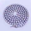 Front view of stainless steel tennis chain in silver color
