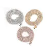 3mm iced out moissanite tennis chain with White gold and Rose gold Plated