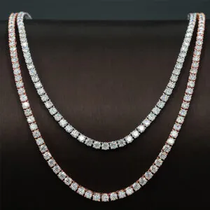 3mm Tennis Chain in Silver Moissanite