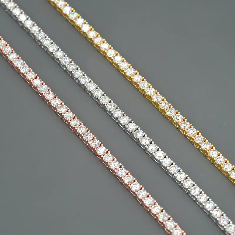 GRA certified VVS moissanite tennis chain detail