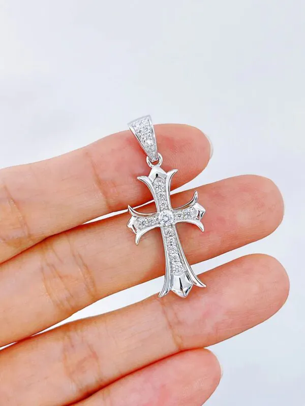 Sterling Silver Gothic Cross Pendant - Image 2