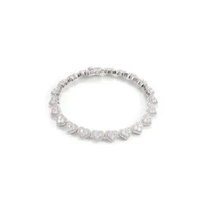 8mm Full Pavé Heart Necklace and Bracelet