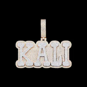 Oversized Iced Out Name Pendant – One-Piece Custom, VVS Moissanite