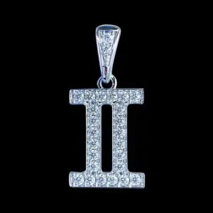 Iced Out Gemini Pendant – Zodiac Piece, VVS Moissanite, Gold Plated