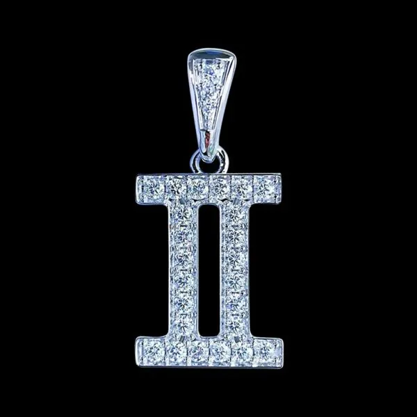 Iced Out Gemini Pendant – Zodiac Piece, VVS Moissanite, Gold Plated