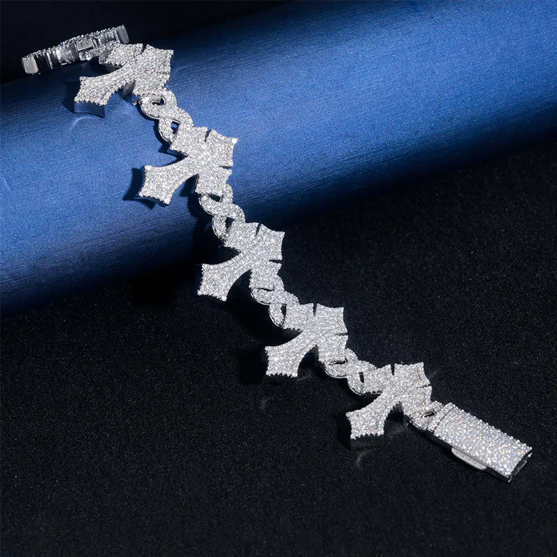 Moissanite Cross Chain Bracelet - Image 4