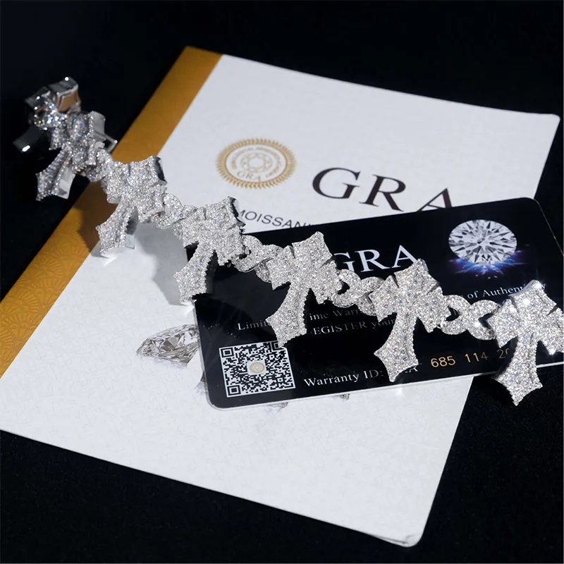 Moissanite Cross Chain Bracelet - Image 2