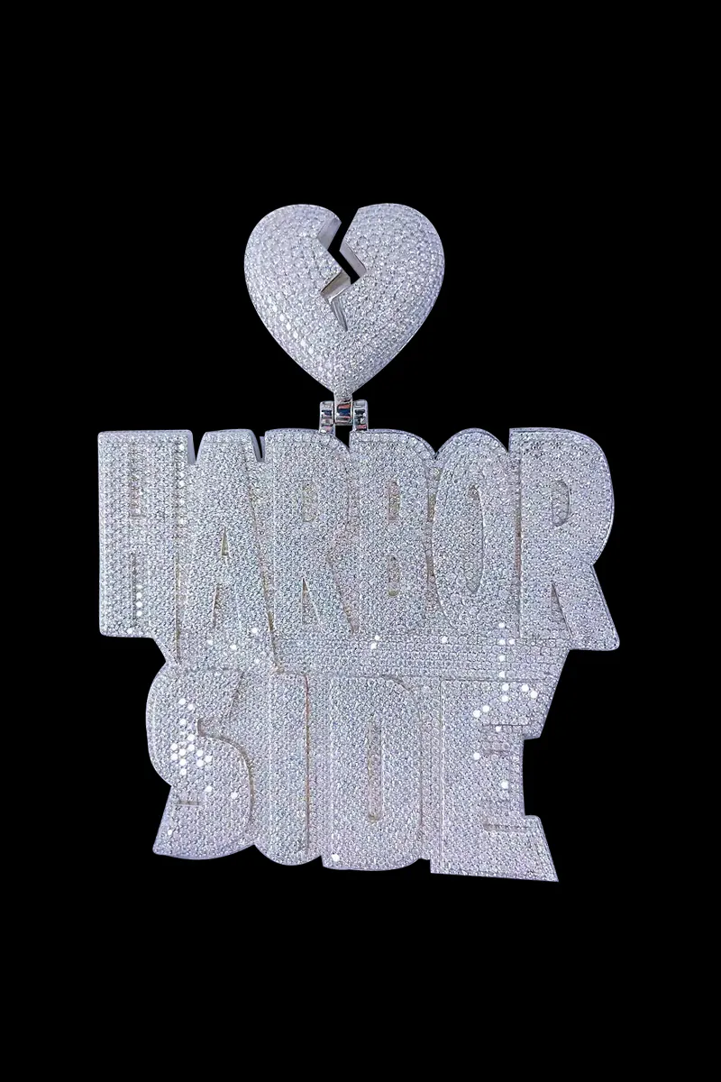 customsilvermoissanitehiphopnameletterpendantnecklace