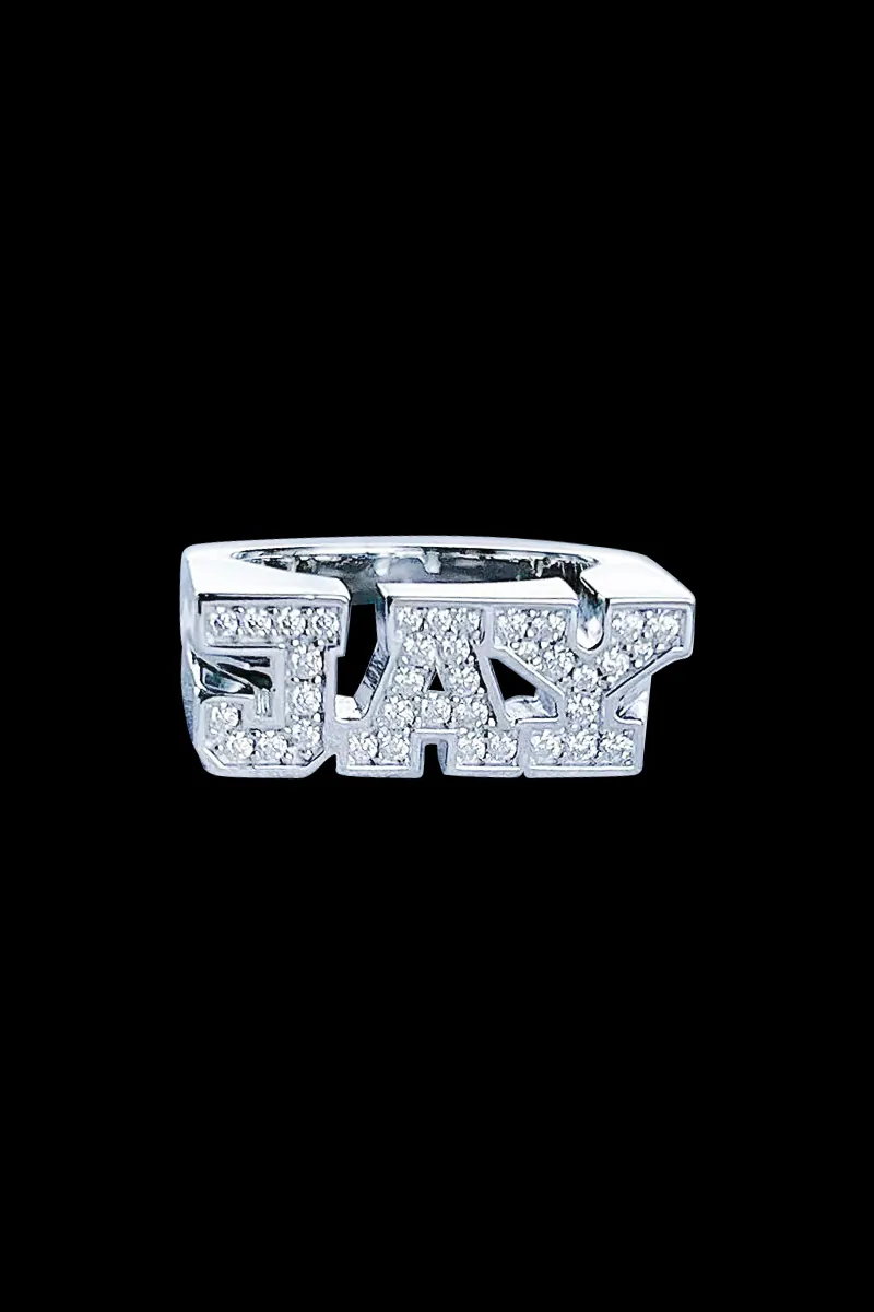 Custom Iced Out Name Ring “Jay” – VVS Moissanite, 925 Silver