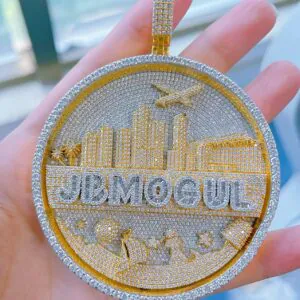 Customized One Piece Split Color Disc Pendant