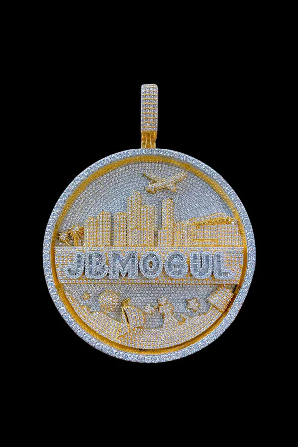 iced out circle pendant custom hip hop Jewelry