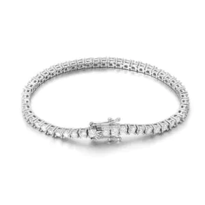 2-5mm Silver Moissanite Tennis Bracelet