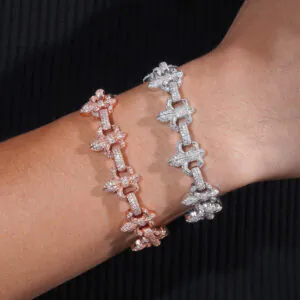 Sterling Silver 16mm Cross Bracelet