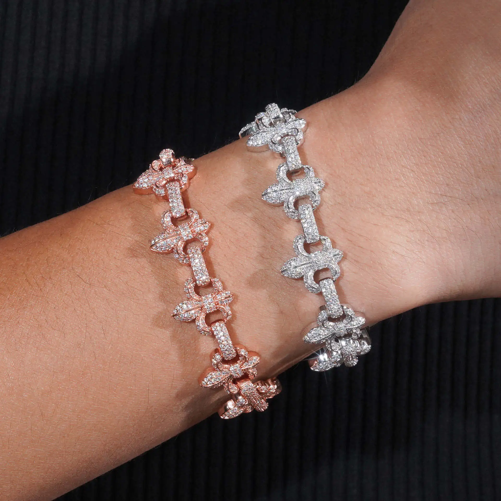 Sterling Silver 16mm Cross Bracelet