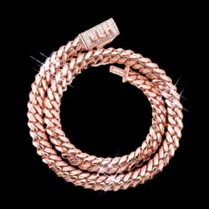 12mm Cuban Link Chain- Bold Chain for Men - 14K Rose gold