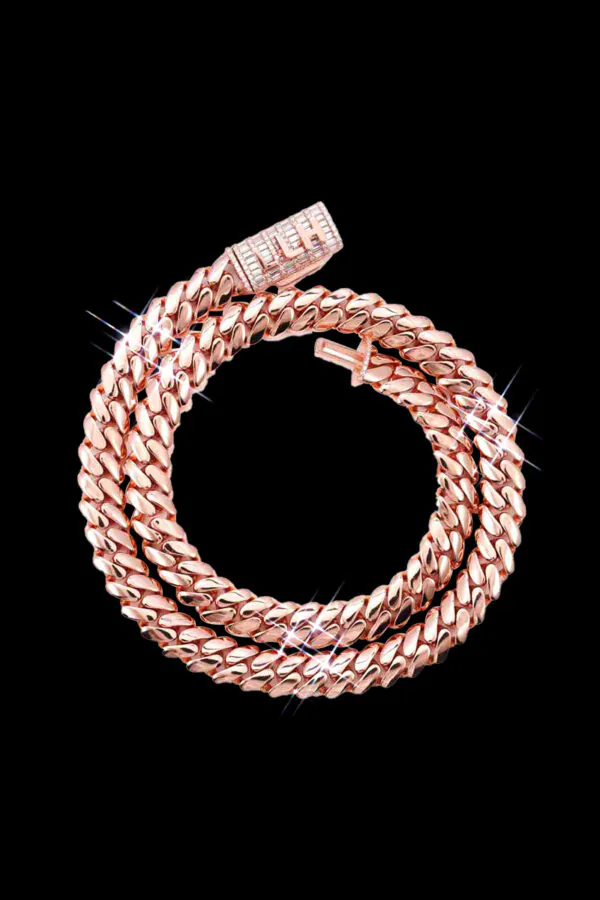 12mm Cuban Link Chain- Bold Chain for Men - 14K Rose gold