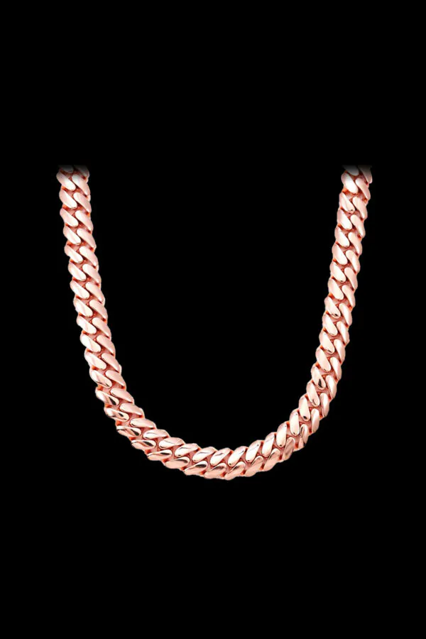 12mm Cuban Link Chain- Bold Chain for Men - 14K Rose gold